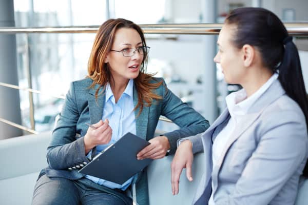 Two business women meeting